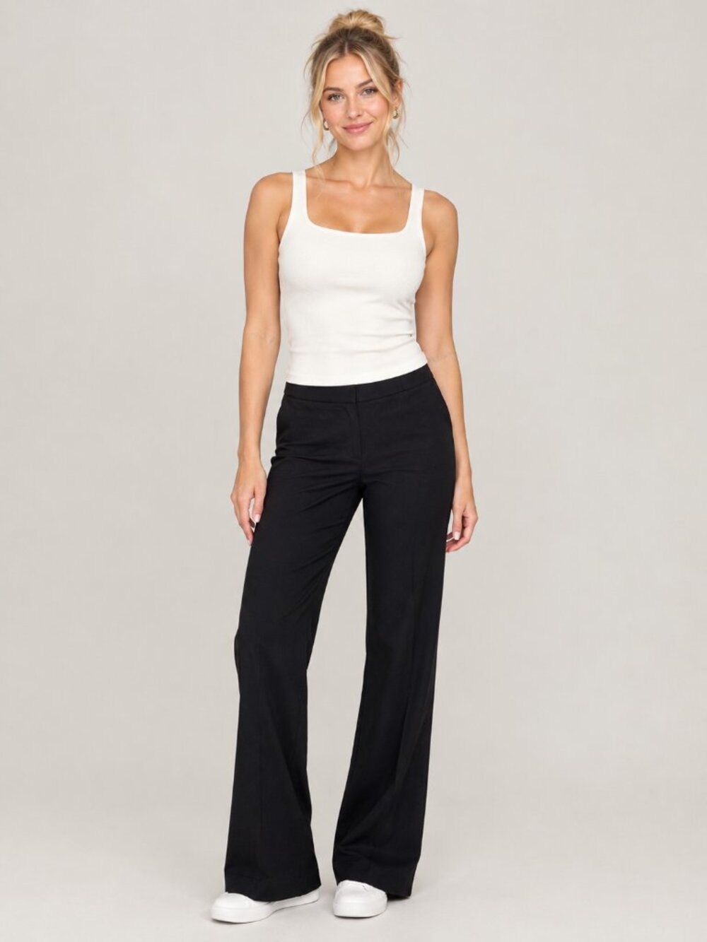 2/$30 Elie Tahari Mid Rise Flare Leg Trouser Black 4 #A4295